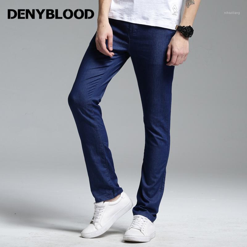 

Wholesale- Denyblood Jeans 2017 Summer Mens Jeans Pants Washed Light Weight Stretch Denim Casual Pants High Quality Trousers 1720761, Black