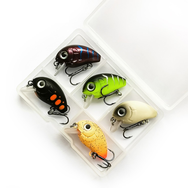 5pcs/ box Mini Wobbler Fishing Floating Crank baits 28mm 2g Lures For Pike Trolling Rattling Bait Set Perch Fishing Lure Artificial Hard-image-617243825
