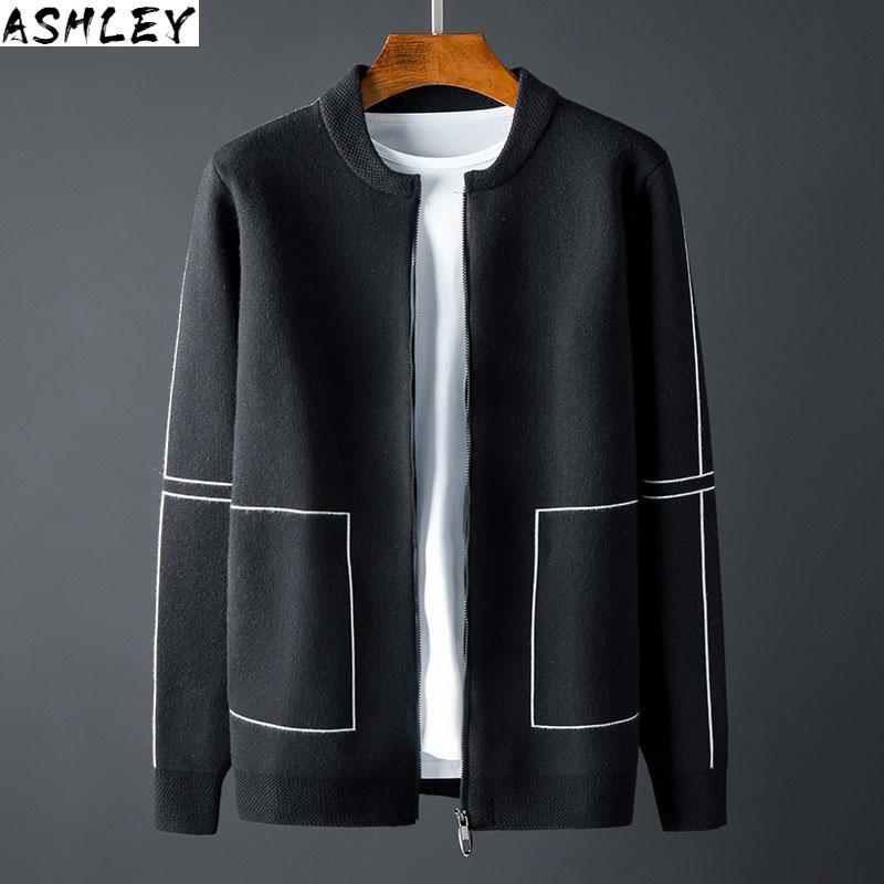 

tights, New Jersey, premium baseball collar, men's stand, fall and winter sweaters, Black