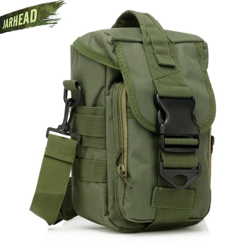 

600D Nylon Bag Waterproof Molle Sport Bag Utility Travel Waist Sling Shoulder Bags Hiking travel Outdoor Pouch, Armygreen