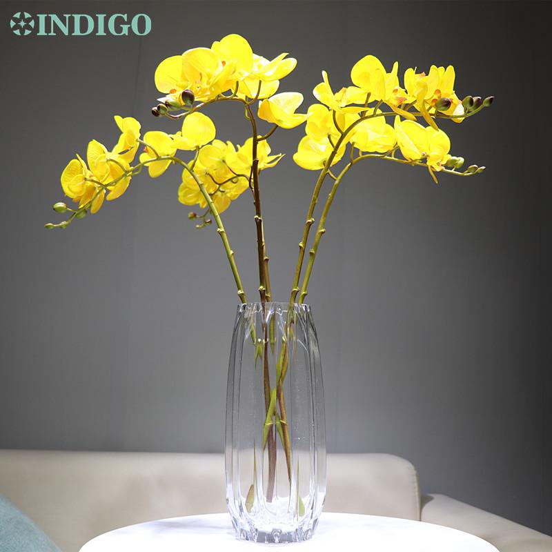 

5pcs/Lot Yellow Phalaenopsis Butterfly Orchid 3D Printing Petals Real Touch Artificial Wedding Flower Floral Party Free Shipping