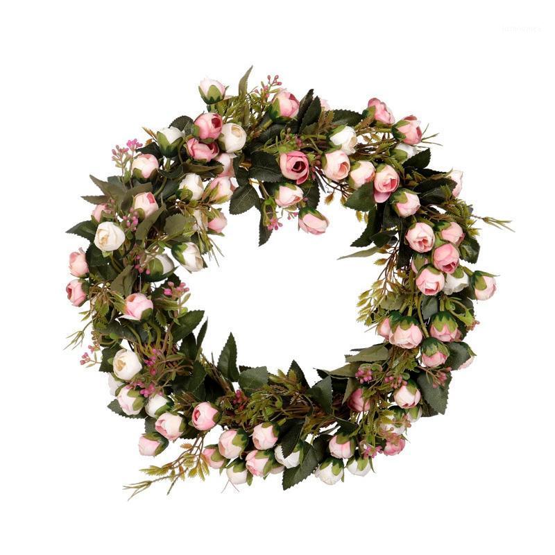 

Promotion! Christmas Flower Wreath Rose Garland With Elegant Best For Home Wall Door And Window Decoration Wedding Decoration1, Multi