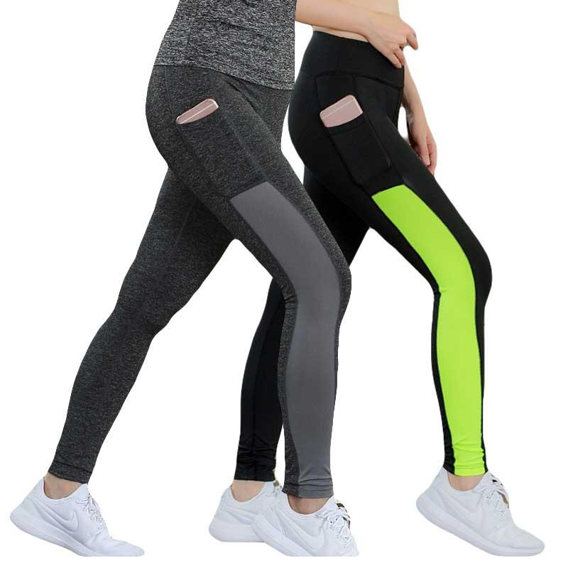 

Women Sports Compress Running Tight Gym Pant Yoga Exercise Fitness High Waist Legging Workout Slim Bodybuilding Clothing 2088, Black