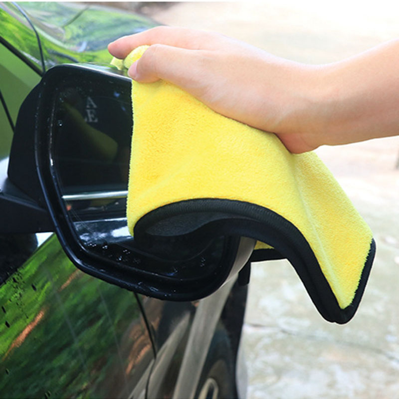 

Thickening Towel Double Side Coral Fleece Fine Fiber Car Care Washcloth Multi Function Strong Thickened Towels VTKY2307, Yellow+gray