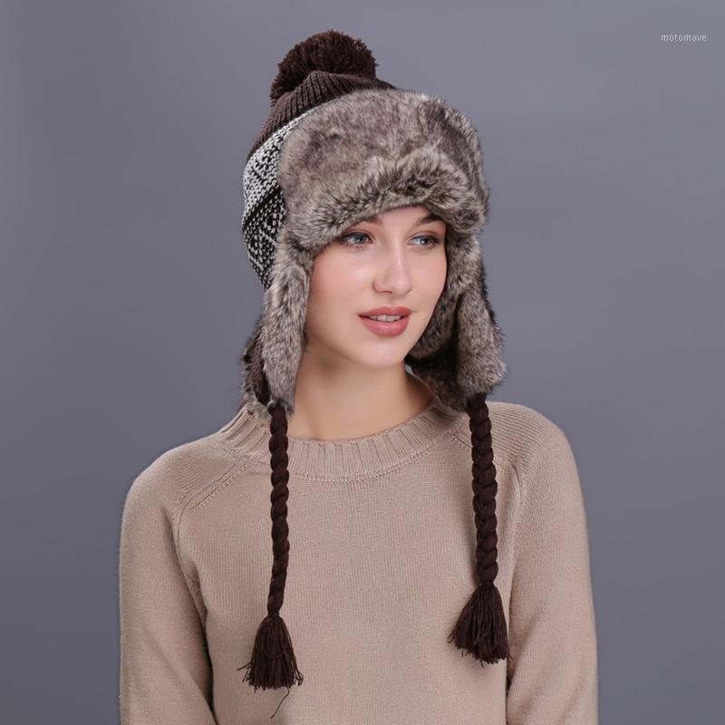 

Warm Women Winter Hat with Ear Flaps Snow Ski Thick Knit Wool Cap Hat Beanies Cap Hip Hop Warm Winter Hats For Women C12171, Co