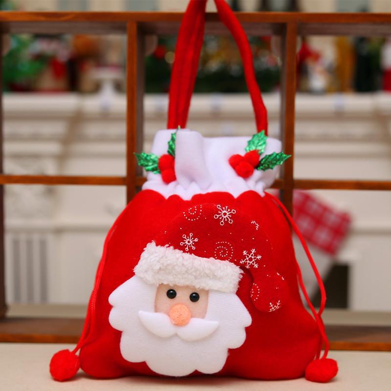 

Christmas Gift Drawstring Bag Snowman Bear Festival Gift Candy Handbag Creative