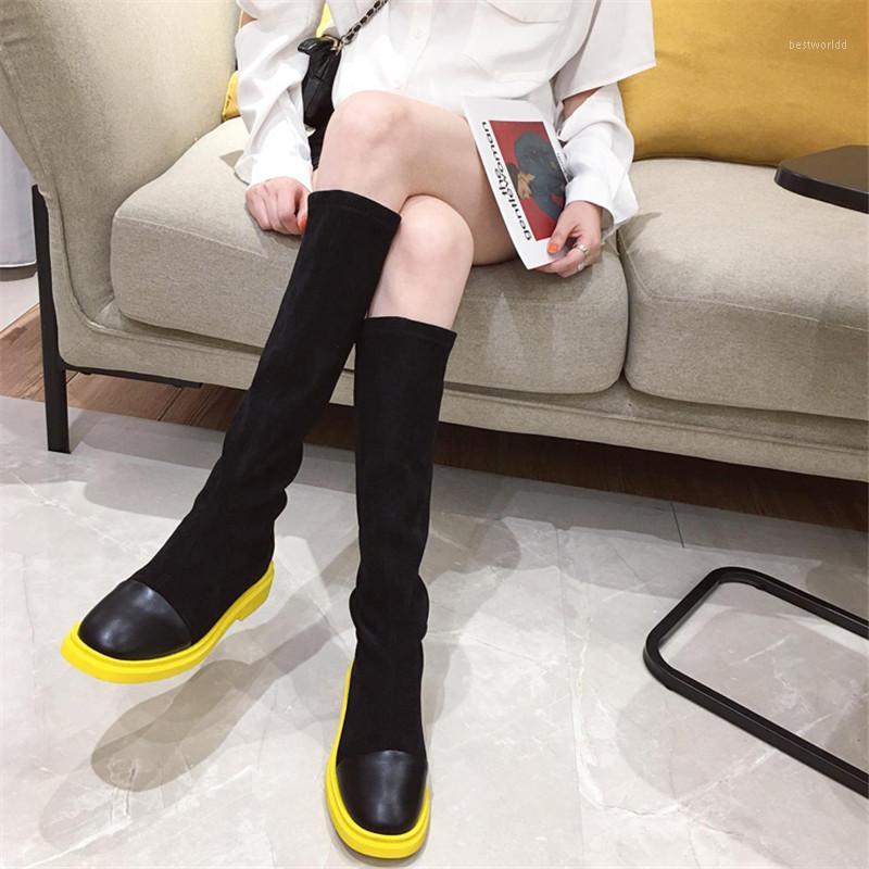 

Women Shoes Knee High Boots Slip-On Chaussures Femme Low Heel Female Shoes Fashion Botas Mujer Winter Ladies Boots1, As show