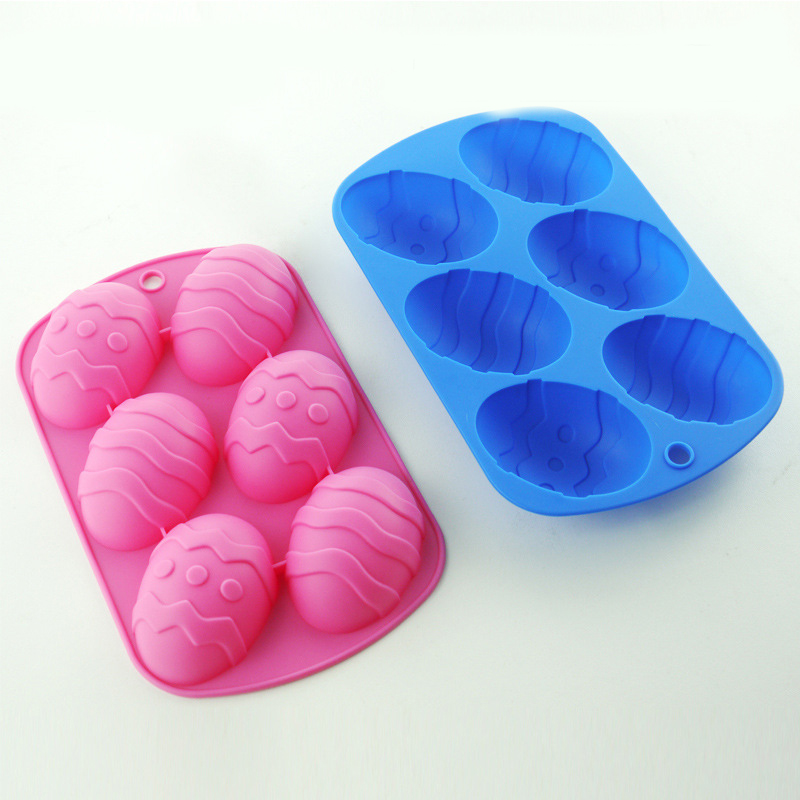 

Hot Bar Dining 6 Cavity Easter Egg Shaped Bakeware Mould Dessert Silicone Cake Baking DIY Easter Chocolate Mold Cake Decorating Tools FY7480