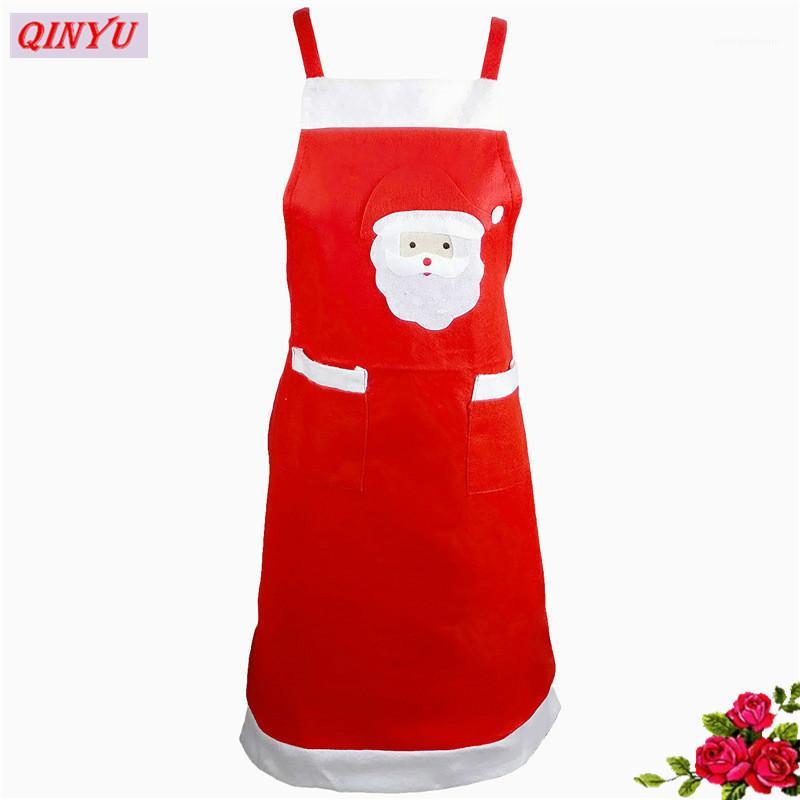 

New Red Santa Claus Adult Apron Christmas home decoration Kitchen Accessories Home Dinner Party Decoration New Year Supplies 6Z1