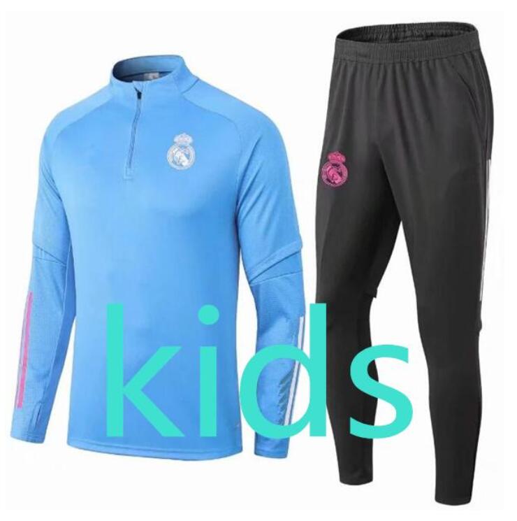 

2020 2021 kids football kits 20 21 soccer jersey training boys tracksuit real madrid kit chandal survetement foot fc ajax jogging, Black