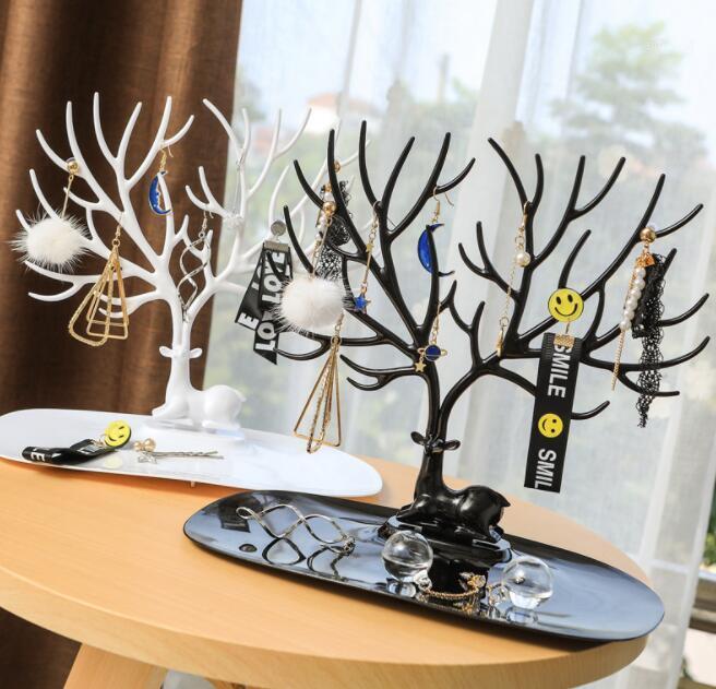 

Jewelry Pouches, Bags Little Deer Earrings Necklace Ring Pendant Bracelet Display Stand Tray Tree Storage Racks Organizer Holder1