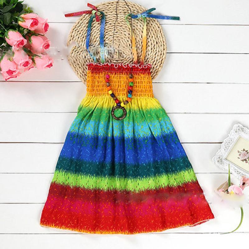 

Girl's Summer Bohemia Sling Floral Dress 2020 Bohemia Irregular Culotte Dresses Beach Child Girls Clothes 3 4 6 7 8 10 12 Year1, Yellow