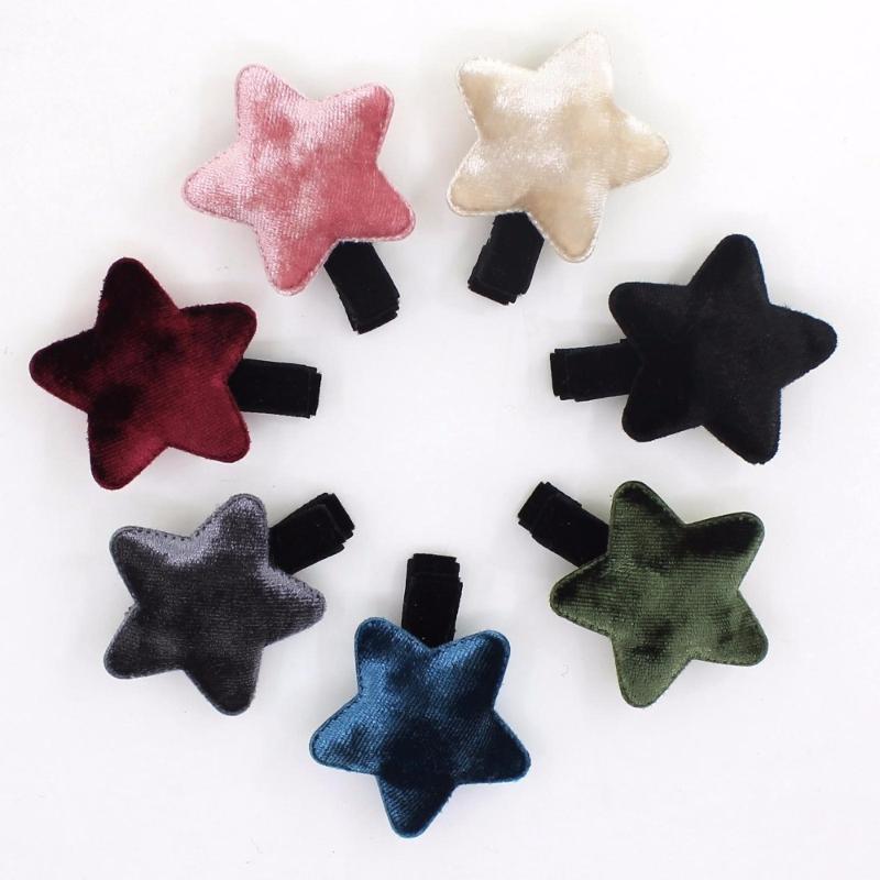 

Wholesale Boutique 30pcs Fashion Cute Velvet Star Hairpins Solid Kawaii Cartoon Hair Clips Hair Accessories Winter Headwear, Multi