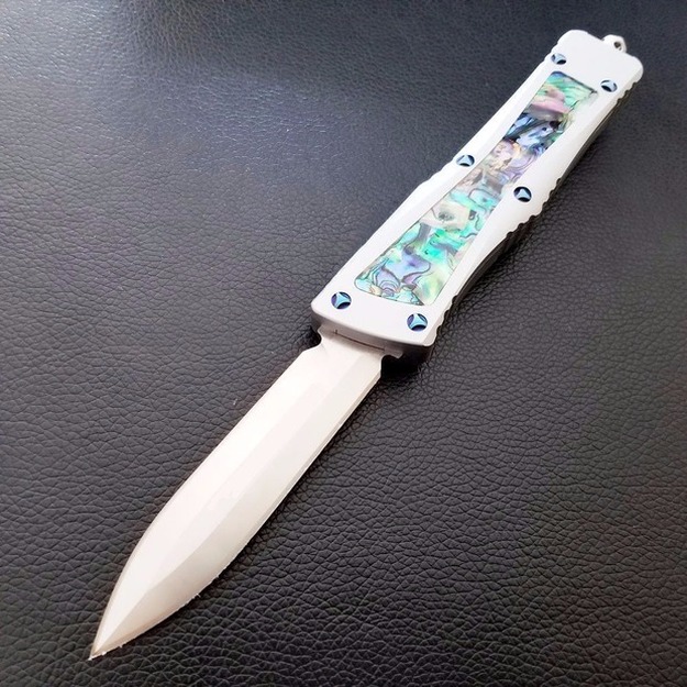 

combat colorful shell handle D2 double action tactical automatic auto knife pocket folding edc camping knifes hunting knives pocket tool