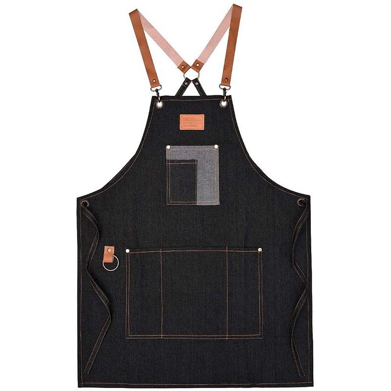 

5-Pocket Multifunction Apron Kitchen Cooking Denim Apron Gardener Barber Chef Waiter Painter Pottery