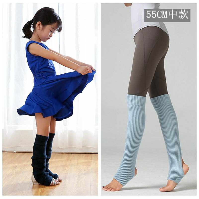 

1 Pair Women Girls Dance Socks Winter Warm Extra Long Footless Socks Thigh High Knitted Dance Ballet Sock 55CM, Black