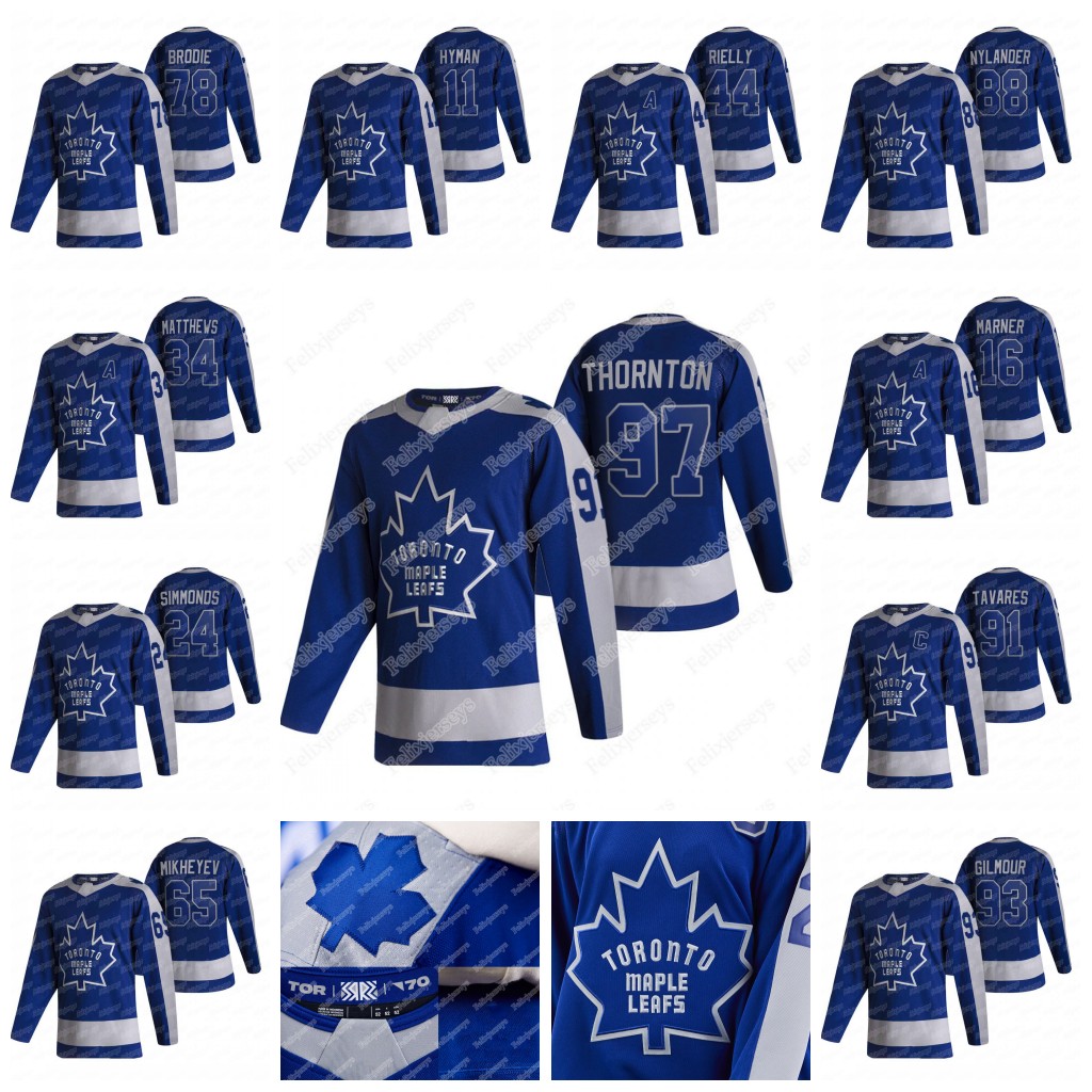

Youth Toronto Maple Leafs 2021 Reverse Retro Jersey Joe Thornton Mitch Marner John Tavares Matthews Simmonds Frederik Andersen Nylander, Black purple women: size s-xxl