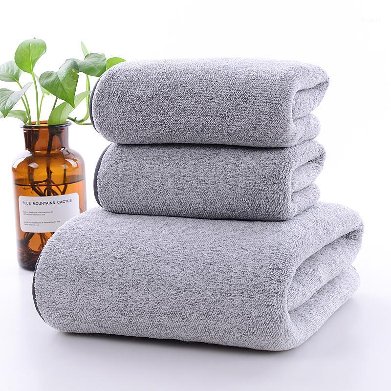 

2020 Newest 3pc/set Bath Towel Polyester Bathroom Towel Set Hand Face Soft Shower Sauna Men Women Toalla For Adults1