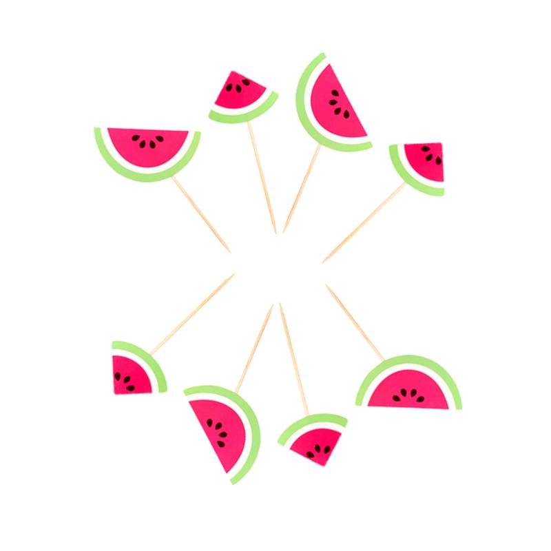 

24 Pcs Watermelon Shapes Cake Toppers Cupcake Decoration Cake Picks for Kids Baby Shower Birthday Party