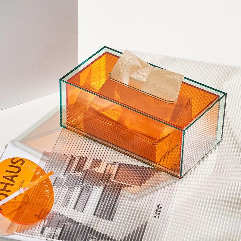 

Solid Acrylic Tissue Box Household Table Paper Storage Tray Napkin Paper Cover Rectangle Case Holder Home Organizer ZH268