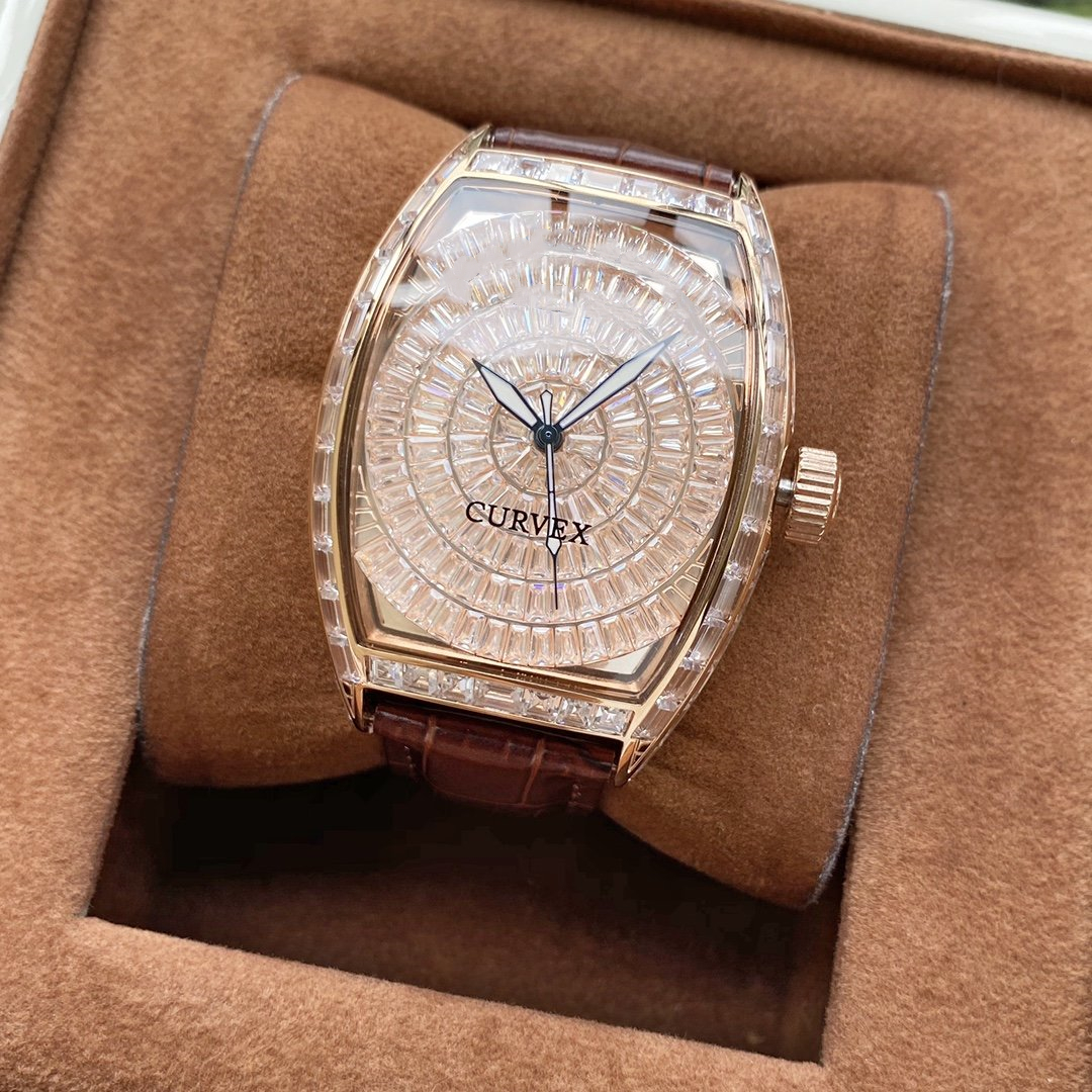 

V2 Super watches 128 reloj de lujo diamond watch 43mm*53mm*13mm automatic mechanical movement stainless steel watchcase leather watchband