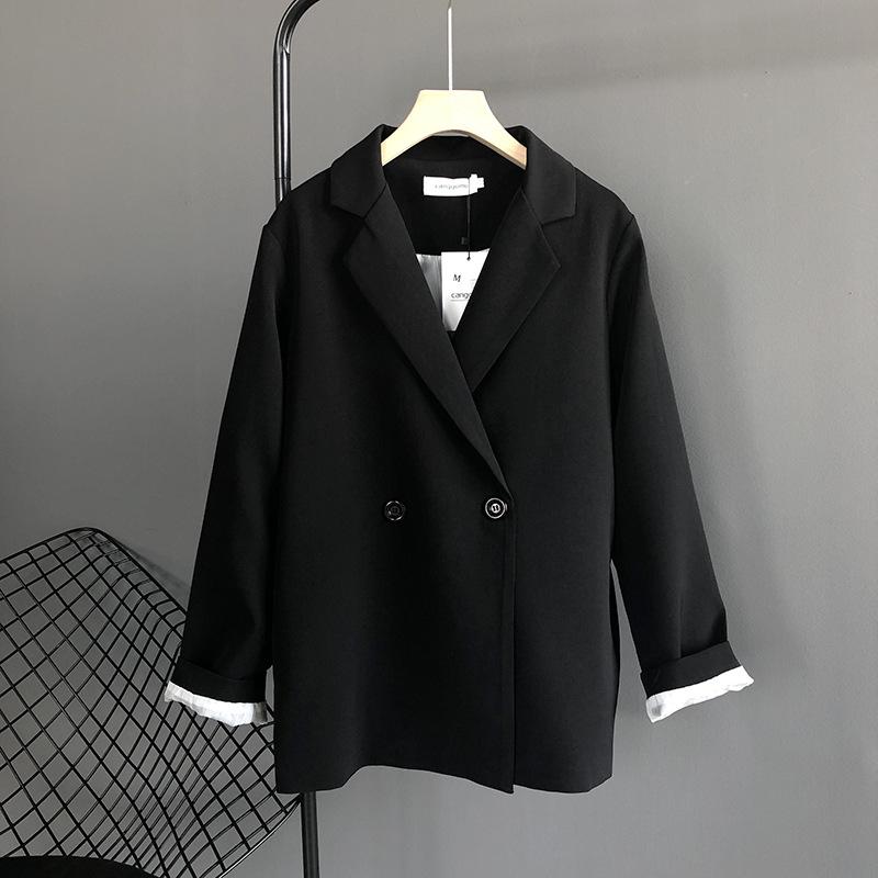 

Spring Elegant Women Black Blazer Slim Long Sleeve Oversized Office Women Autumn Coat