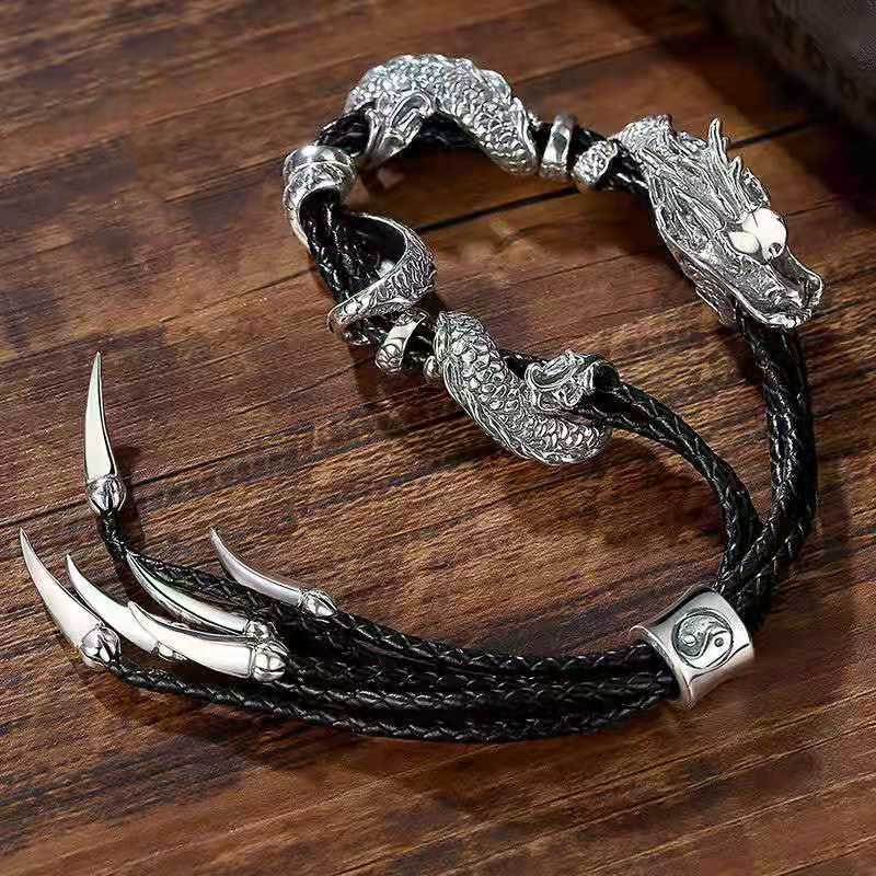 

Personality dominiere dragon bracelet men popular logo tiger head jewelry simple design bold hand string free freight