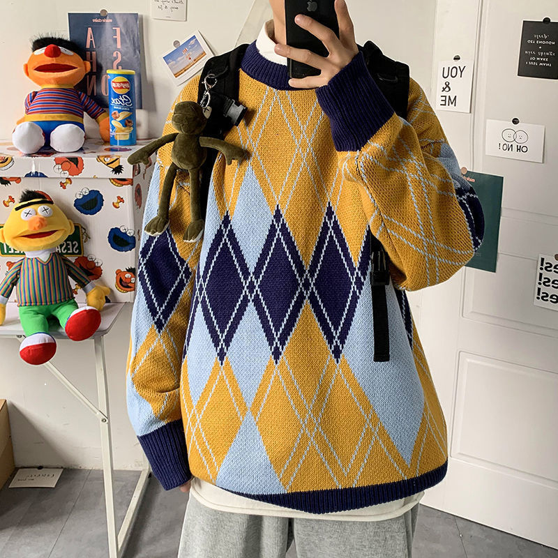 

Men's 2021 Knitted Shirt New Nightgown Loose Street Pullover in Coat Winter Clothes Limited Time X7V3, Creamy-white.