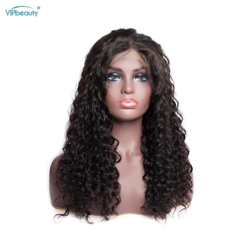 

Vipbeauty Water Wave Lace Frontal Human Hair Wig 150&180&130 Density Human Hair Brazilian Remy Wig For Black Women, As pic