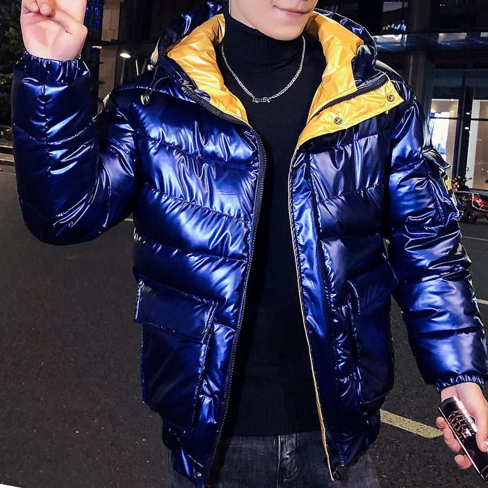 

2020 Winter Green Blue New Cotton Hoodie Padded Parka Men 5 Color Jacket Harajuku Man Hommes Hiver Men's Clothes 23vz