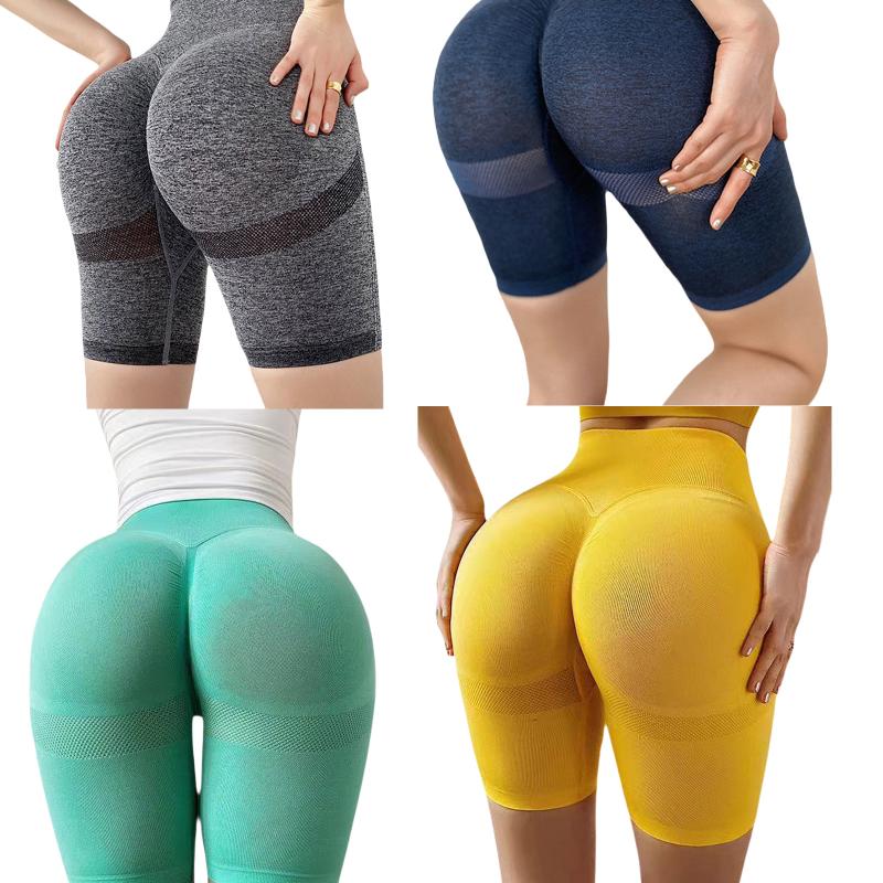

Fashion Women' Solid Color Slimming Short Pants, High Waist Seamless Yoga Shorts for Daily and Exercise 2021