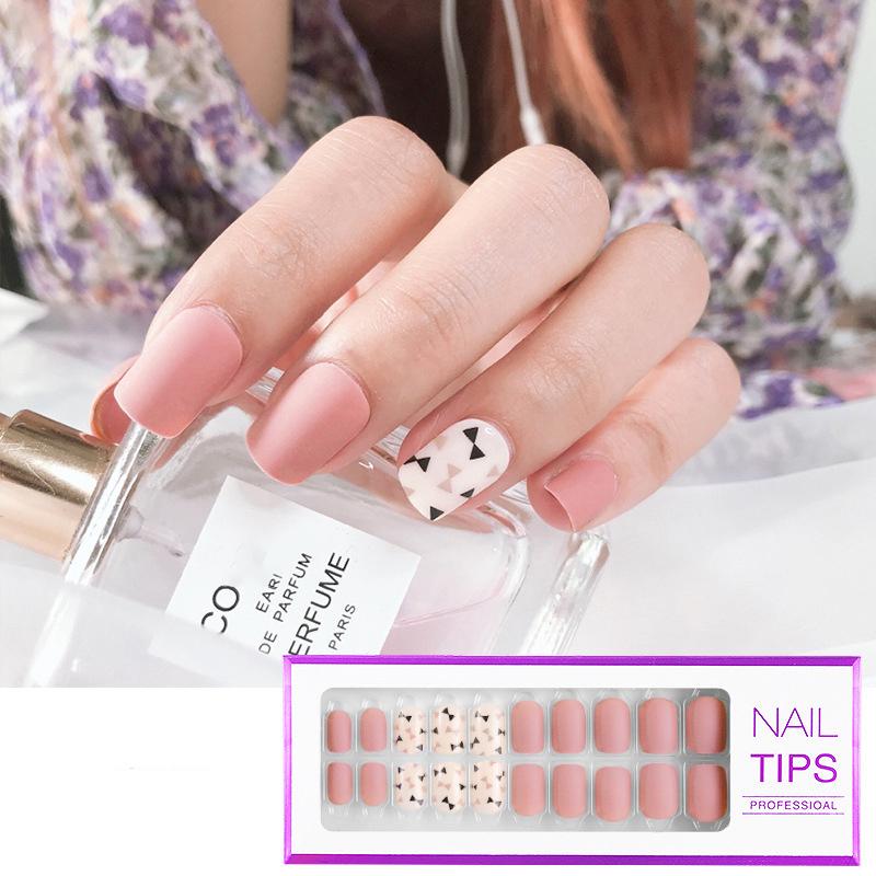 

30 Pcs/Box Full Cover Fake Nail Reusable False Nail Art Form Mixed Size Extension Tips With Adhesive Sticker Manicure Tool, 11