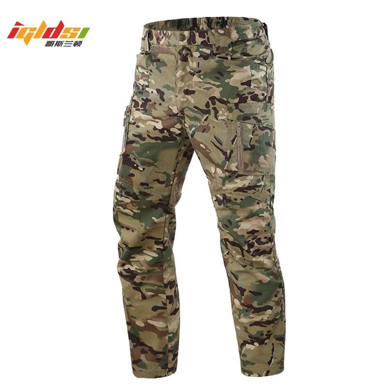 

IX9 Men Tactical Pants Multi Pockets Cargo Pants Autumn Military Combat Pants Casual Cotton Trousers SWAT Baggy Trousers -5XL 201128, Khaki