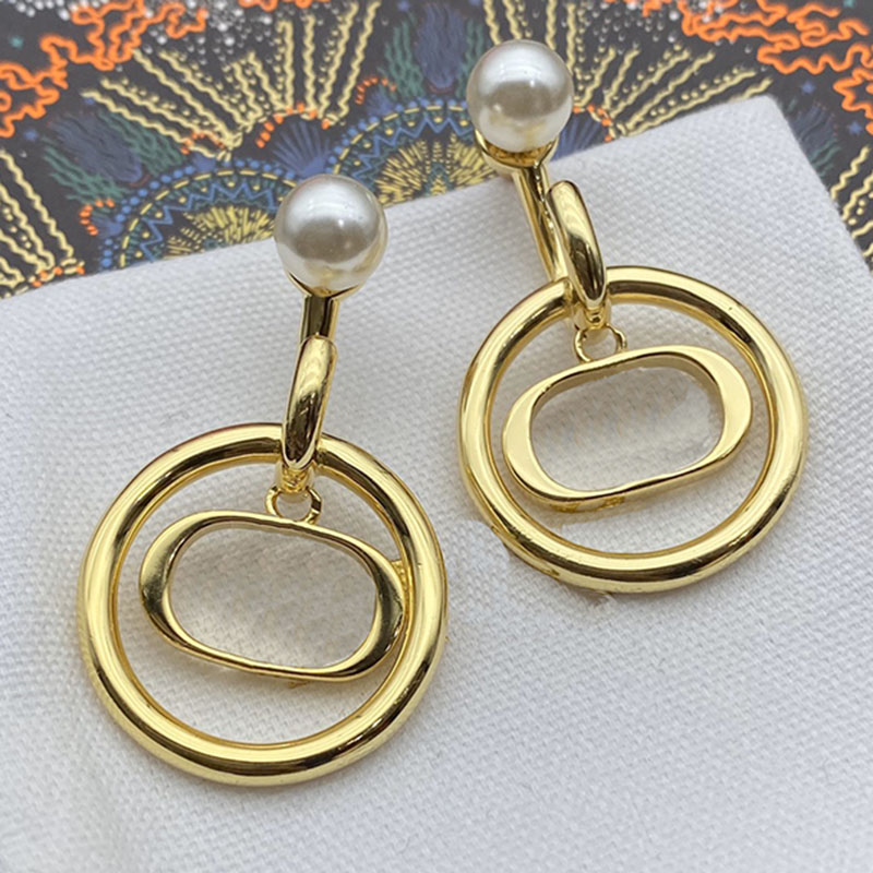 

Classic Hoop Earrings Designer Stud Pearl Earring Luxury Jewelry Women Party Wedding Lovers Gift Gold Studs Hoops Womens 2202221WU