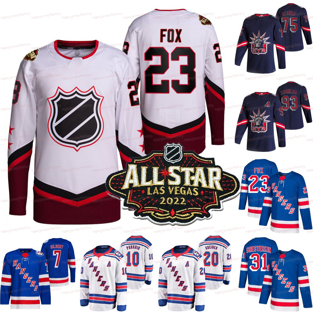 

Adam Fox New York Rangers 2022 All-Star Jersey Igor Shesterkin Ryan Reaves Greg McKegg Artemi Panarin Jacob Trouba Chris Kreider Mika Zibanejad Lafreniere Kakko, Red youth s-xl