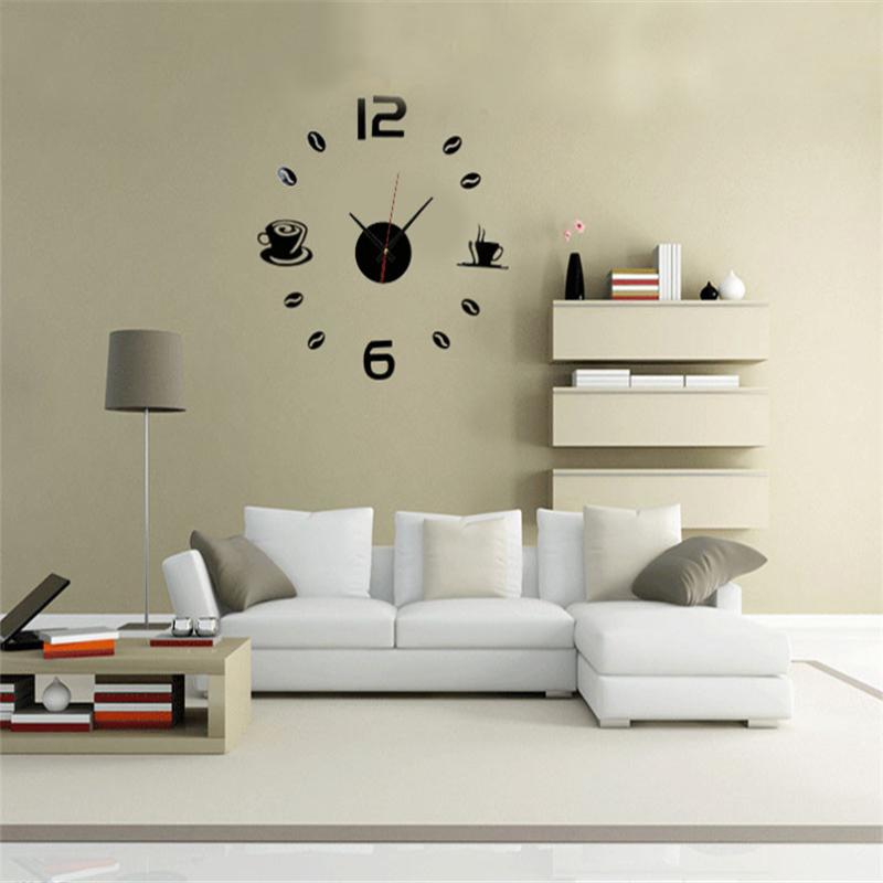 

Fashion Acrylic DIY Self Adhesive Interior Wall Creative Decoration Clock Mute Clock Stickers Muraux Wall #N27