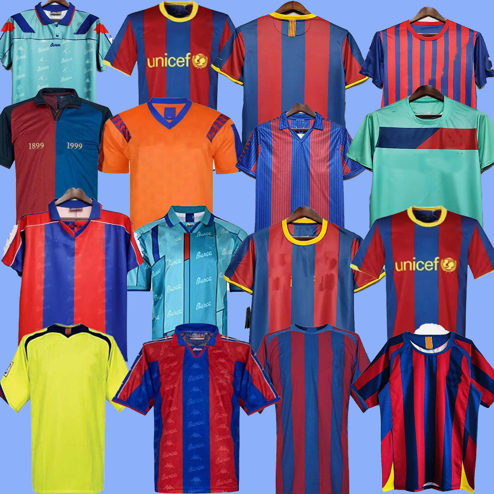 

Barca Retro Soccer jersey RONALDO STOICHKOV RONALDINHO 82-84 90-98 05-11 100th RIVALDO GUARDIOL A Iniesta messi XANI old calssical Shirt football uniforms FCB, 89-92 home