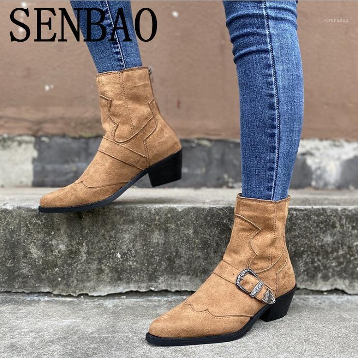 

Women's Mid-Calf Boots Autumn 2021 Fashion Lace-Up Pointed Toe Boot Square Heel Zippers Womens Shoes Large Size 36-431, Black
