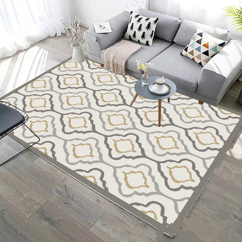 

Nordic Art Geometric Pattern Print Carpet for Room Bedroom Anti-slip Modern Floor Rug Carpet for Parlor Mat Bedroom, Yt-03