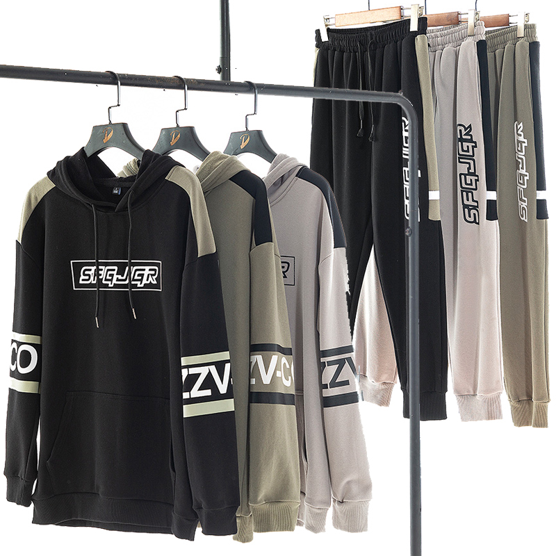 

2021 New Autumn Tracksuit Pcs Set Hooded Sweatshirt Pants Pullover Hoodie Sportwear Suit Slim Casual Men Clothes Size S-4xl Os5r, Hh0735green