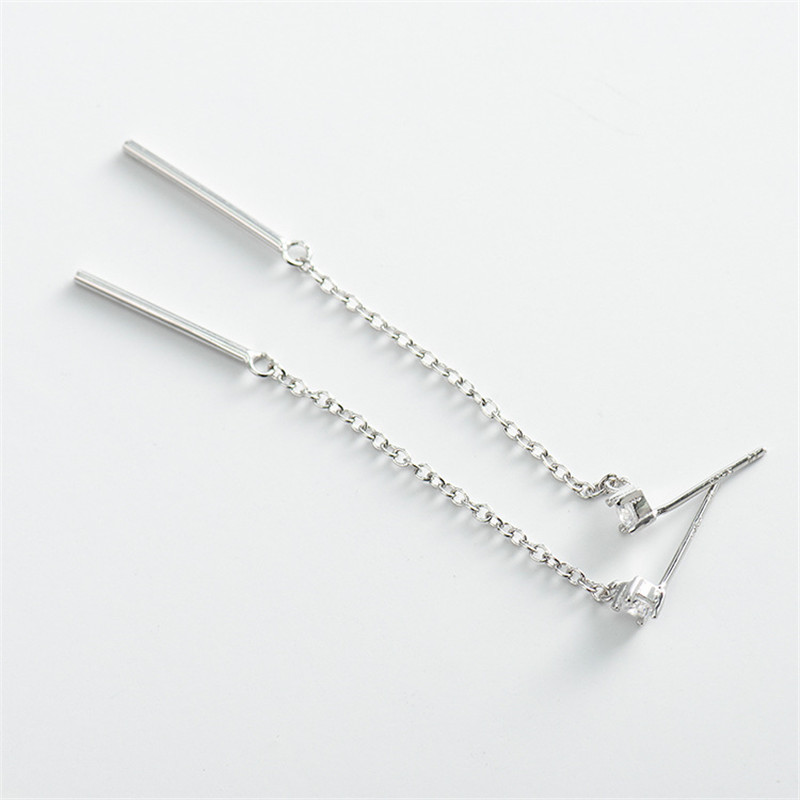 

Korean Style Long Tassel Drop Earring for Ladies Girls 100% Original 925 Sterling Silver Ear Needle Fine Jewelry YME215