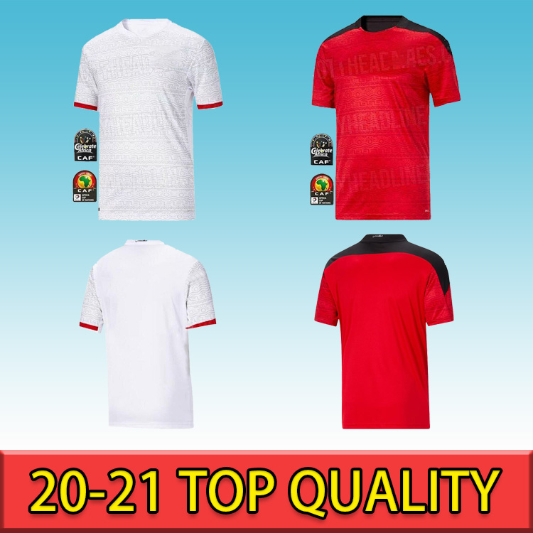 

2020 2021 Egypt Home Away soccer jersey M. SALAH 20 21 KAHRABA A. HEGAZI RAMADAN M.ELNENY uniforms jerseys Football Shirt, Away patch 2