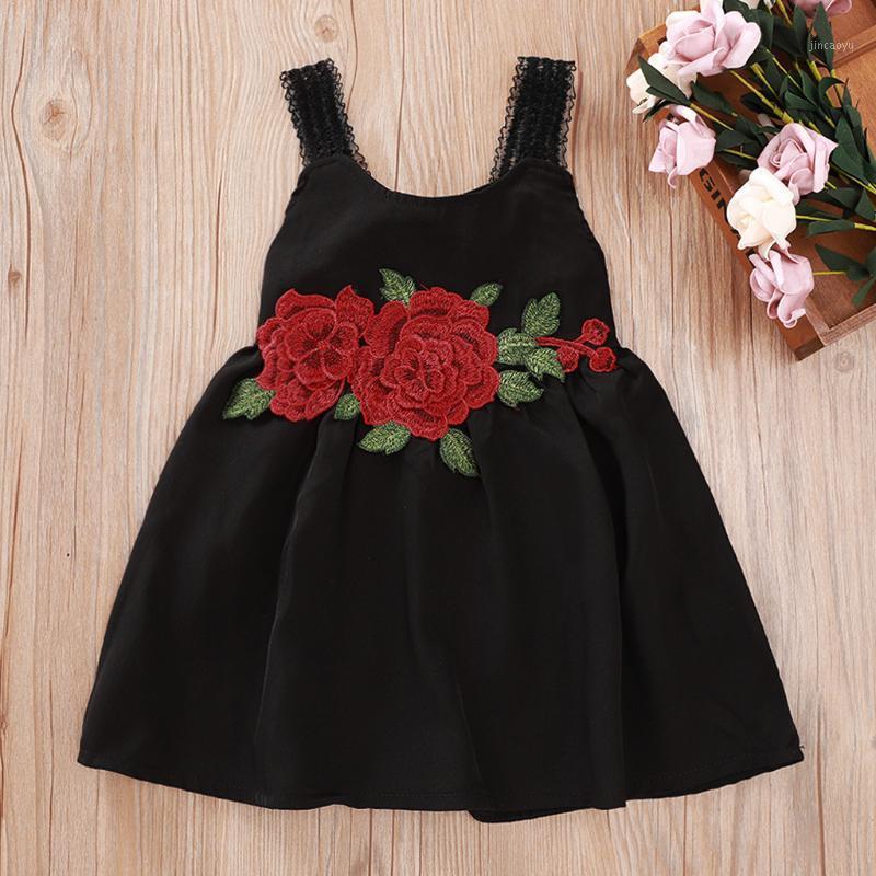 

Toddler Kids Baby Girls Sleeveless Floral Tulle Black Floral Dress Princess Clothes Newborn Party Birthday Tutu Dress1