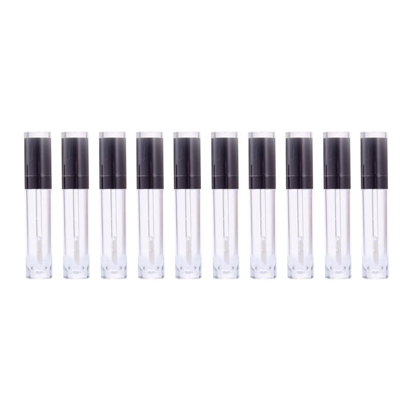 

10pcs/lot 5ml Round Empty Lip Gloss Tube Clear Lip Bottles Container Cosmetic Packing Refillable Bottles Makeup Tools