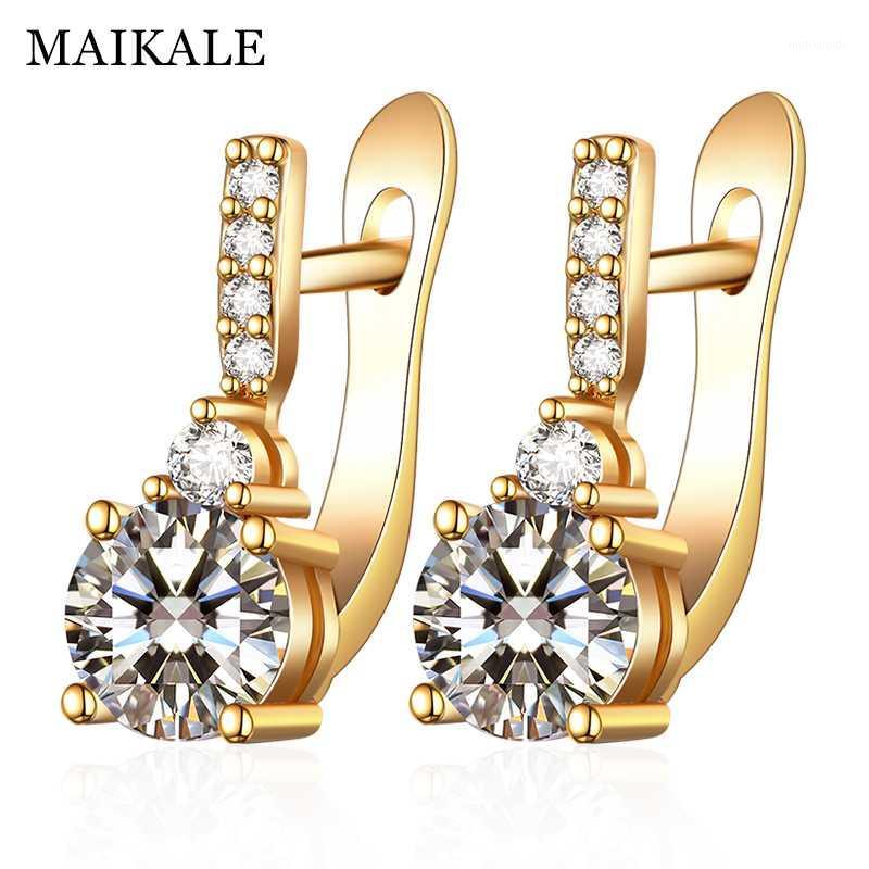 

MAIKALE White Cubic Zirconia Round Earrings Copper Long Earing Classic Wild Exquisite Jewelry Earrings For Women To Friend1