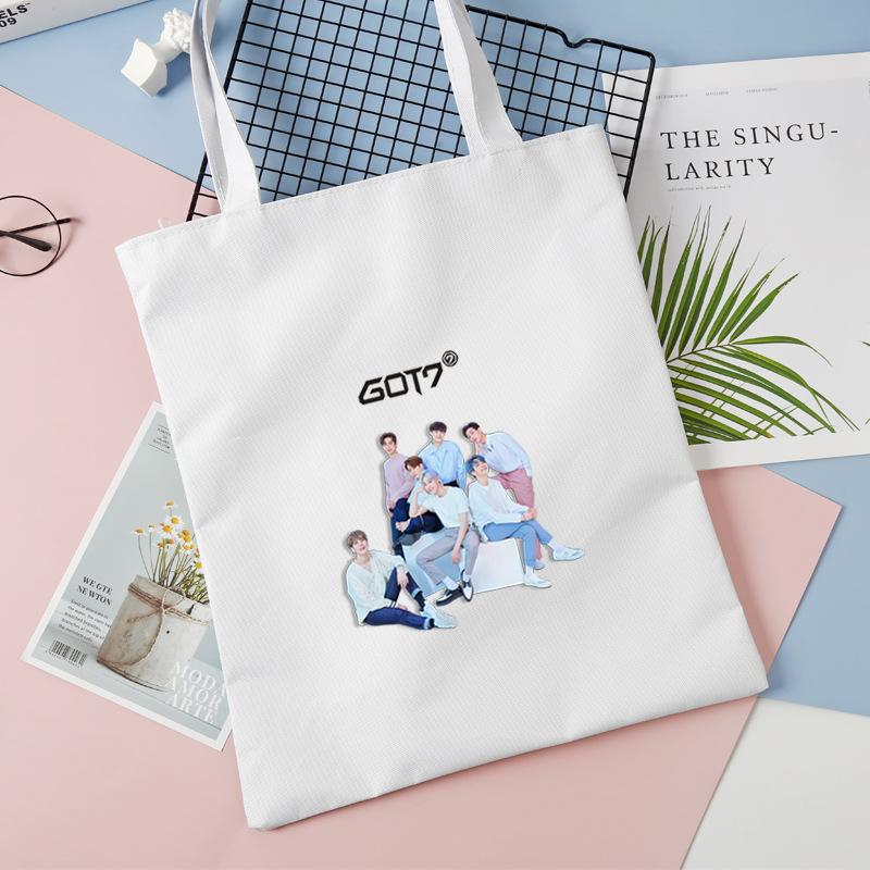 

GOT7 straykids ITZY TXT SEVENTEEN TWICE White Tote Bag Shopping Bag Shoulder