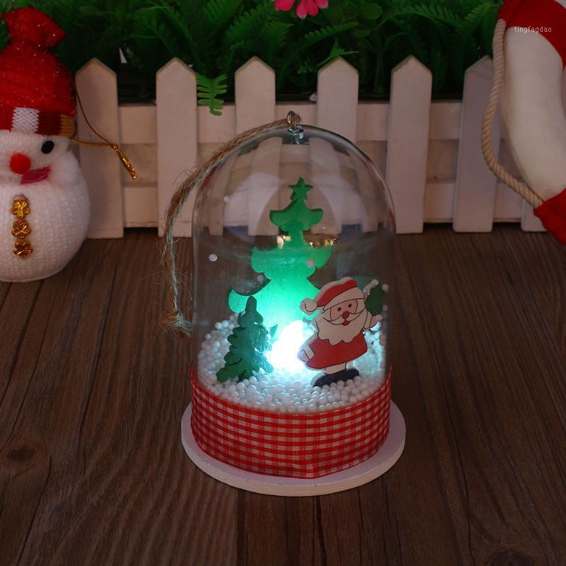 

Christmas Santa Claus Micro Landscape With Light Small Crafts Xmas Decor1