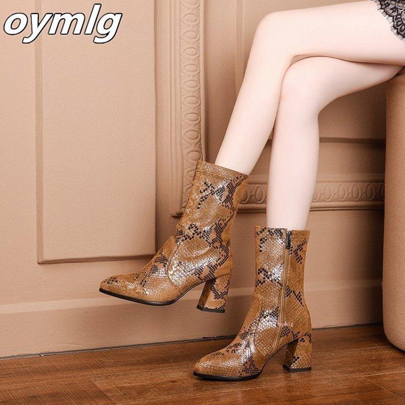 

Women's Ankle Boots Shoes Women Snake skin Pattern 2021 Boots Ladies Pointed Toe Ladies Short Plush Female Zipper Shoes1, Black