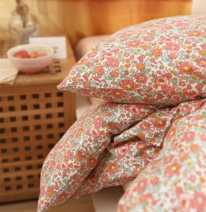 

Red floral bedding set teen kid girl,Knitting cotton  full queen King romantic home textile bed sheet pillowcase duvet cover, Picture color