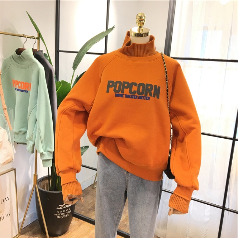 

2021 New Fleece Women Chic Patchwork Oversized Sweatshirt Thicker Soft Fall Pullover Harajuku Hoodies Gp4z, Green